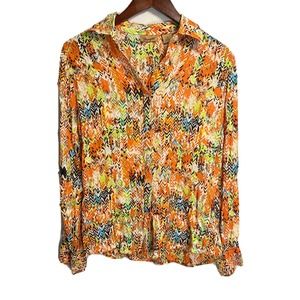 Wrangler Women’s Western Safari Cheetah Pearl Snap‎ Shirt Multicolor Size Small
